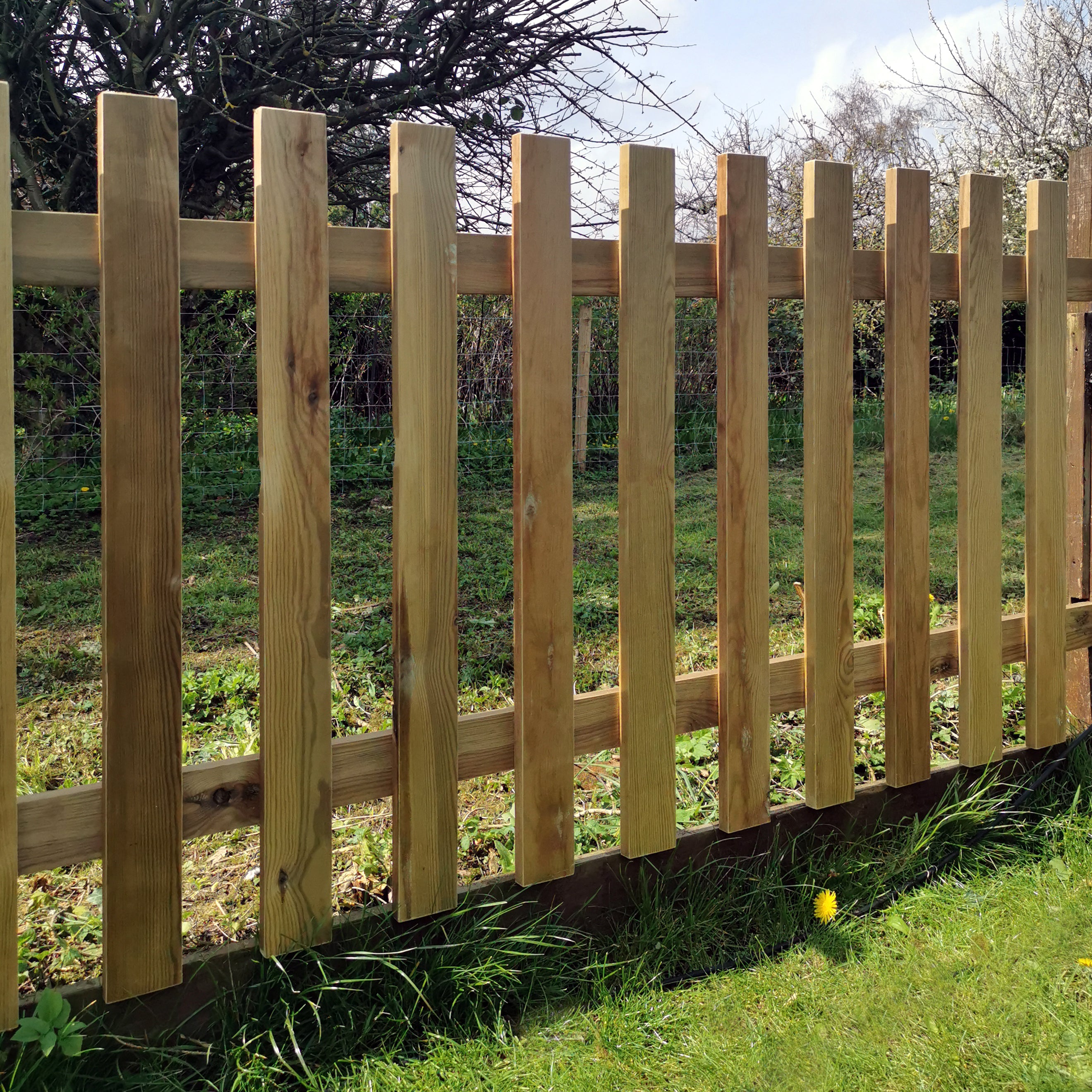 Pressure Treated with Flat Tops 2ft 600mm Natural